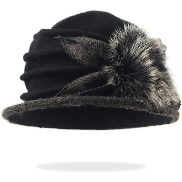 8732 Women Vintage Felt Bucket Hat Winter Wool Dress Beret Women Vintage Felt Bucket Hat Winter Wool Dress Beret Hat  main image 4